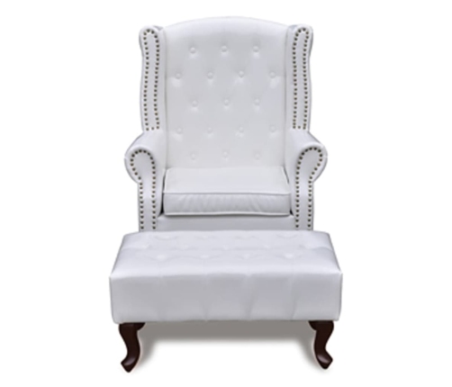 Sillón con otomana blanco