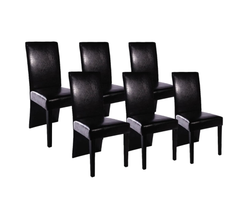 Sillas de comedor 6 unidades cuero artificial negro