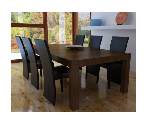 Sillas de comedor 6 unidades cuero artificial negro