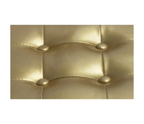 Sillón con taburete cuero sintético dorado