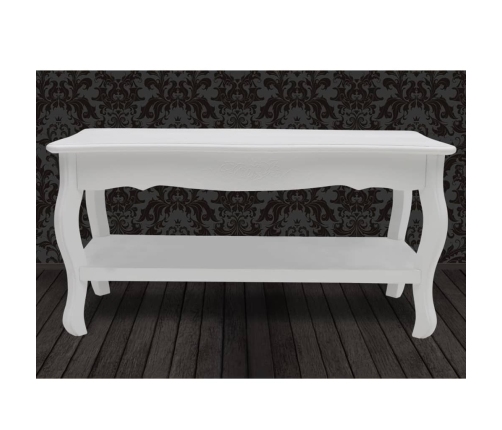 Mesa de centro de 2 niveles de MDF blanca