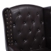 Sillón con reposapiés cuero sintético marrón oscuro