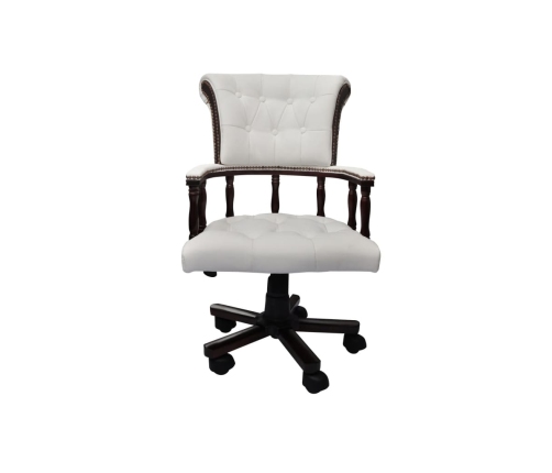 Silla de oficina giratoria blanca