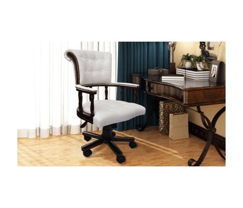 Silla de oficina giratoria blanca