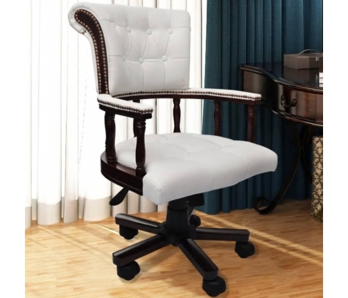 Silla de oficina giratoria blanca