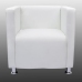 Sillón de cuero sintético blanco