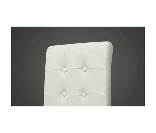 Sillas de comedor 6 uds cuero sintético blanco