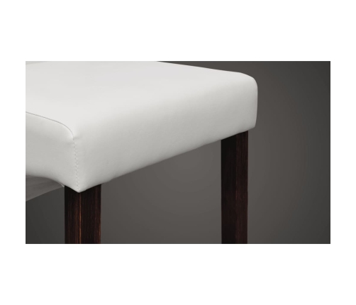 Sillas de comedor 6 uds cuero sintético blanco