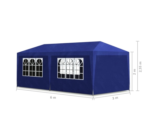 Carpa para fiestas azul 3x6 m