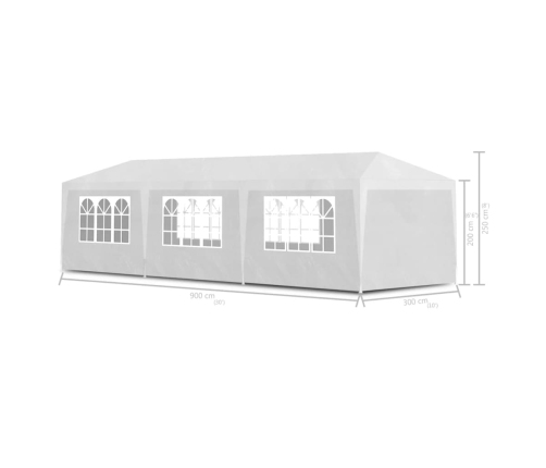 Carpa para fiestas blanco 3x9 m