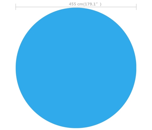 Cubierta solar de piscina de PE redonda y flotante 455 cm azul