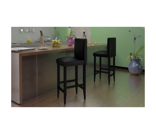 Taburetes de cocina 4 unidades cuero artificial negro