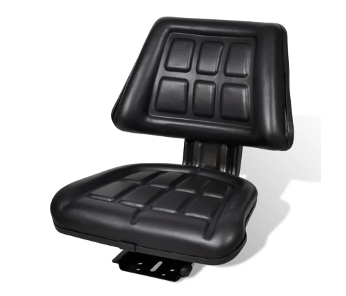 Asiento de tractor con respaldo negro