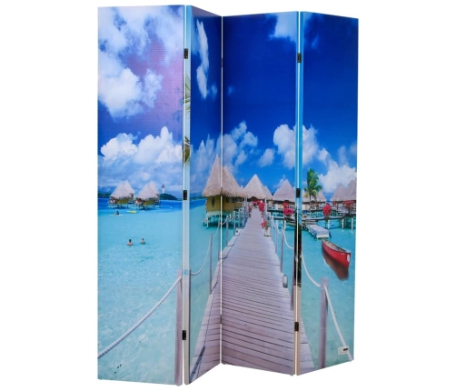 Biombo divisor plegable diseño playa 160x170 cm