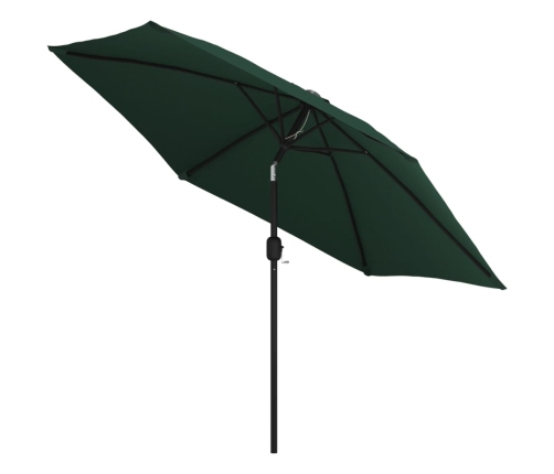Sombrilla con palo de acero verde 3 m