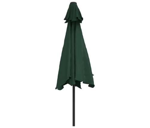 Sombrilla con palo de acero verde 3 m