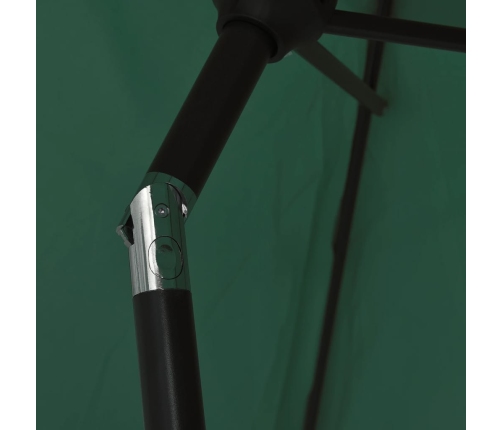 Sombrilla con palo de acero verde 3 m