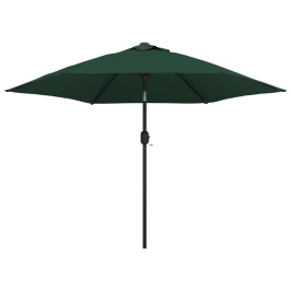 Sombrilla con palo de acero verde 3 m