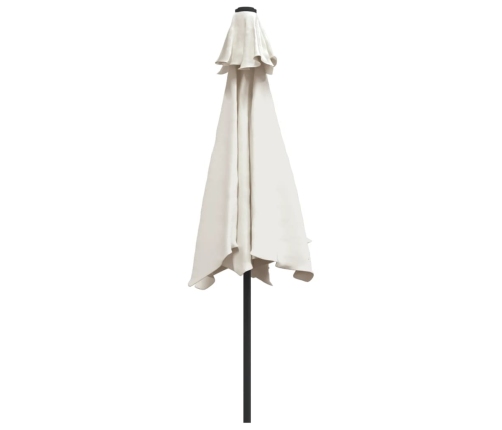 Sombrilla con palo de acero blanca arena 3 m