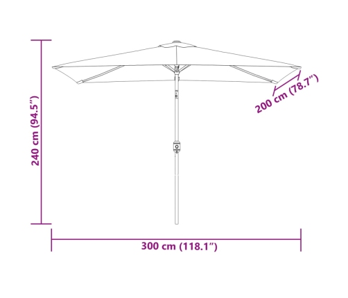 Sombrilla rectangular blanco arena 200x300 cm