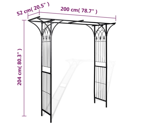 Arco de jardín 200x52x204 cm