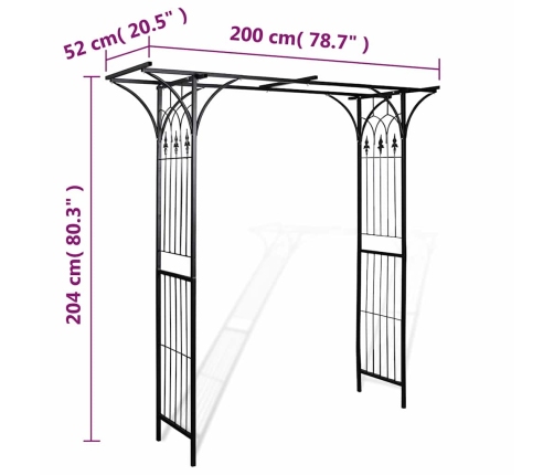 Arco de jardín 200x52x204 cm