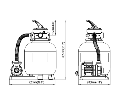 Bomba filtro de arena 600 W 17000 l/h