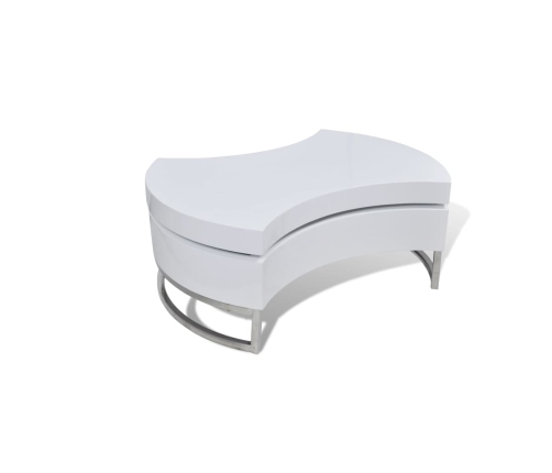 vidaXL Mesa de centro de forma ajustable blanco brillante