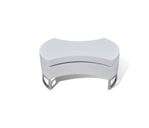 Mesa de centro de forma ajustable blanco brillante