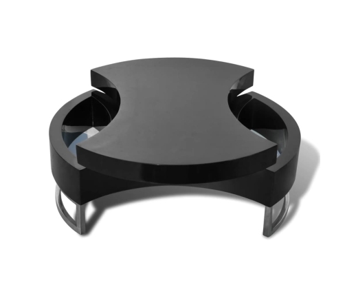 Mesa de centro de forma ajustable negro brillante