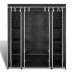 Armario de tela compartimentos y varillas negro 45x150x176 cm