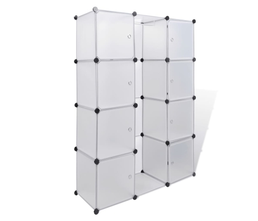 vidaXl Armario modular con 9 compartimentos blanco 109x36,5x143 cm