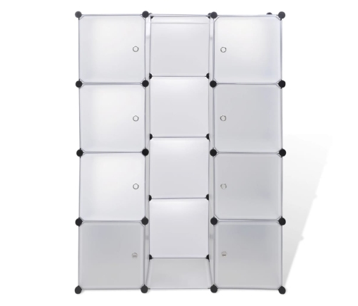 vidaXl Armario modular con 9 compartimentos blanco 109x36,5x143 cm