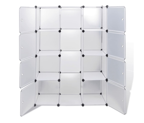 vidaXl Armario modular con 9 compartimentos blanco 109x36,5x143 cm