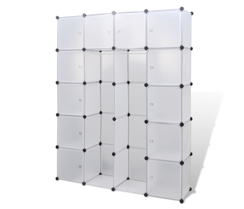 Armario modular con 14 compartimentos blanco 37x146x180,5 cm