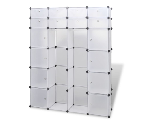 Armario modular con 18 compartimentos blanco 37x146x180,5 cm