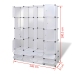 Armario modular con 18 compartimentos blanco 37x146x180,5 cm