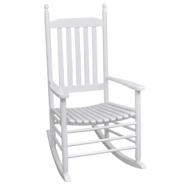 Mecedora de madera con asiento curvado madera blanca