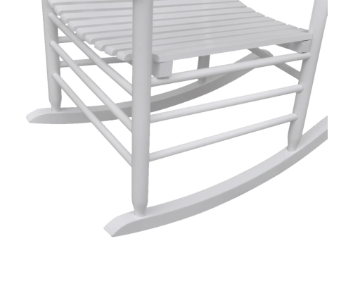 vidaXL Mecedora de madera con asiento curvado madera blanca