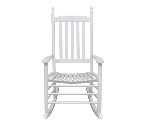 Mecedora de madera con asiento curvado madera blanca