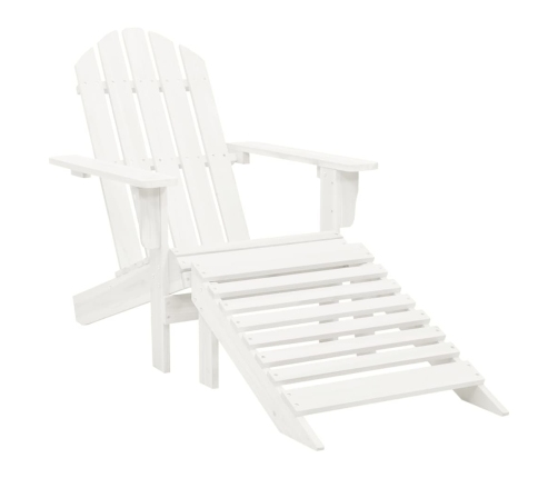 Silla de jardín con otomana madera blanca