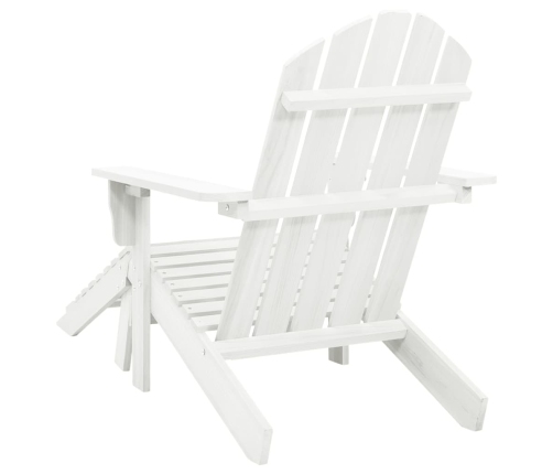 Silla de jardín con otomana madera blanca