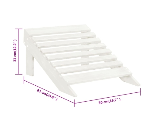 Silla de jardín con otomana madera blanca