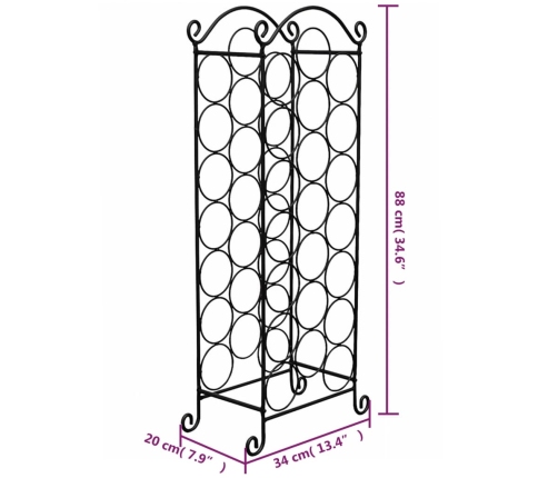 Botellero de metal para 21 botellas