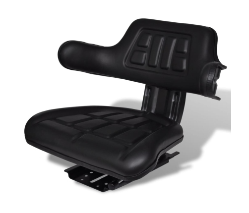 Asiento de tractor con respaldo negro