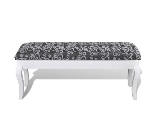 Acolchada Hocker para Tocador de 2 Asientos Negro 110 cm