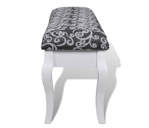 Acolchada Hocker para Tocador de 2 Asientos Negro 110 cm