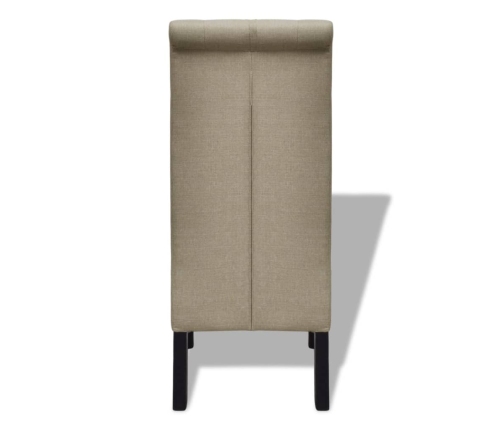 Sillas de comedor 2 unidades de tela beige