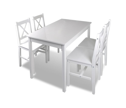 Juego de muebles de comedor 5 piezas blanco