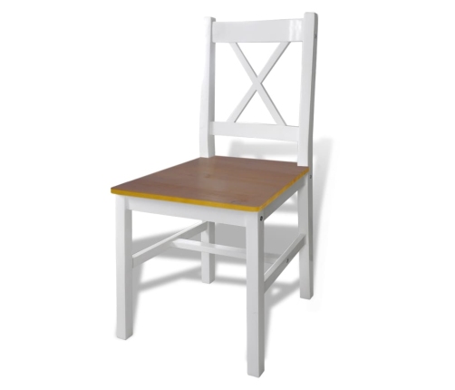 Juego de muebles de comedor 5 piezas marrón y blanco